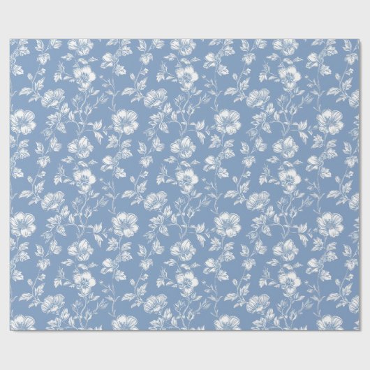 Blauw-wit Chinoiserie Decoupage Cadeaupapier (Vlak)