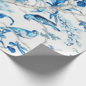 Blauw-wit Chinoiserie Decoupage Cadeaupapier (Hoek)