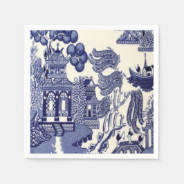 Blauw-wit Chinoiserie Decoupage Servet