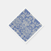 Blauw-wit Chinoiserie Decoupage Servet (Hoek)