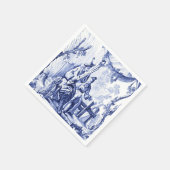 Blauw-wit Chinoiserie Decoupage Servet (Hoek)