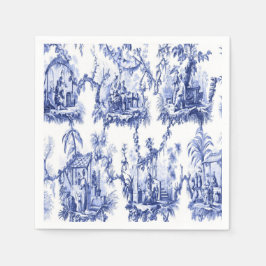 Blauw-wit Chinoiserie Decoupage Servet