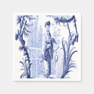 Blauw-wit Chinoiserie Decoupage Servet
