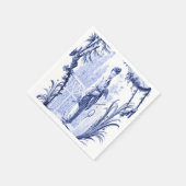 Blauw-wit Chinoiserie Decoupage Servet (Hoek)