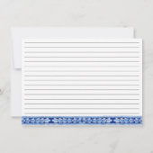 Blauw-wit Chinoiserie Foliage Bird Bridal Recipe Kaart (Achterkant)