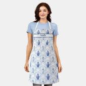 Blauw-Wit Chinoiserie Gingerpotten Schort (Gedragen)