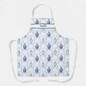 Blauw-Wit Chinoiserie Gingerpotten Schort (Voorkant)