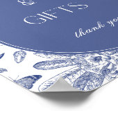 Blauw-wit Chinoiserie Kaarten en geschenken teken Poster (Hoek)