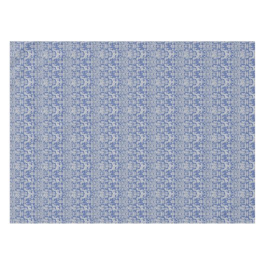 Blauw Wit Chinoiserie Katoen Eettafelkleed Tafelkleed (Voorkant (Horizontaal))