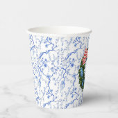 Blauw & Wit Chinoiserie Kerstkrans Papieren Bekers (Rechts)