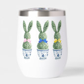 Blauw-wit chinoiserie met konijn-topiaris (Voorkant)