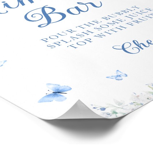 Blauw-wit Chinoiserie Mimosa Bar Poster (Hoek)