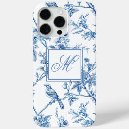 Blauw-wit Chinoiserie Monogram iPhone 15 Pro Max Hoesje
