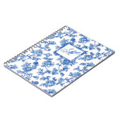 Blauw-wit Chinoiserie Monogram Notitieboek (Linkerzijde)