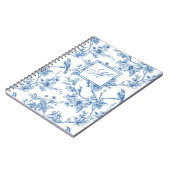 Blauw-wit Chinoiserie Monogram Notitieboek (Linkerzijde)