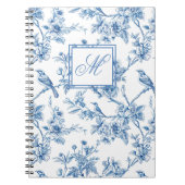 Blauw-wit Chinoiserie Monogram Notitieboek (Voorkant)