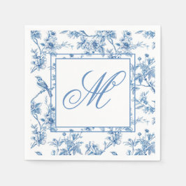 Blauw-wit Chinoiserie Monogram Notitieboek Servet