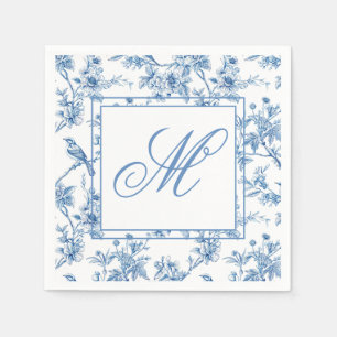 Blauw-wit Chinoiserie Monogram Notitieboek Servet