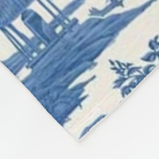 Blauw-wit Chinoiserie Oriental Fleece Deken (Hoek)