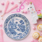 Blauw-wit Chinoiserie Pagoda Papieren Bordje (Feest)