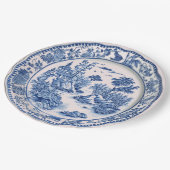 Blauw-wit Chinoiserie Pagoda Papieren Bordje (Gekanteld)