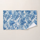 Blauw-wit chinoiserie patroon bad handdoek (Handdoek)