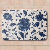  Blauw Wit Chinoiserie Patroon Bloemen Badmat