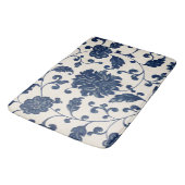 Blauw Wit Chinoiserie Patroon Bloemen Badmat (Gekanteld)