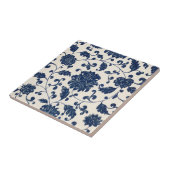 Blauw + Wit Chinoiserie Patroon Bloemen Tegeltje (Zijkant)