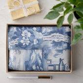 Blauw & Wit Chinoiserie Patroon Tissuepapier (Geschenk)