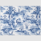 Blauw & Wit Chinoiserie Patroon Tissuepapier (Voorkant)