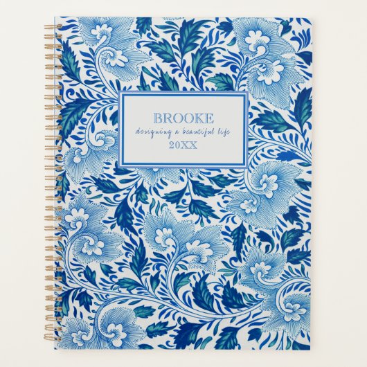Blauw-wit Chinoiserie Planner (Voorkant)