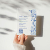 Blauw Wit Chinoiserie Porselein Trouwdetails Informatiekaartje