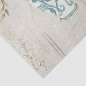 Blauw Wit Chinoiserie Roos Peony Floral Boeket Tissuepapier (Detail)