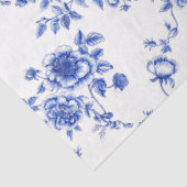 Blauw-wit Chinoiserie Roos Peony Tissuepapier (Detail)