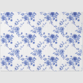Blauw-wit Chinoiserie Roos Peony Tissuepapier