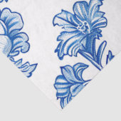 Blauw-wit Chinoiserie Roos Peony Tissuepapier (Detail)