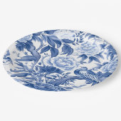 Blauw-wit chinoiserie theepartij papieren bord (Gekanteld)