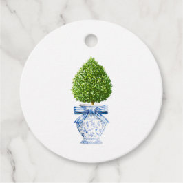 Blauw & Wit Chinoiserie Topiary Bedankjes Labels