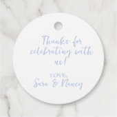 Blauw & Wit Chinoiserie Topiary Bedankjes Labels (Achterkant)