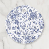 Blauw Wit Chinoiserie Vrijgezellenfeest Gift Label (Achterkant)