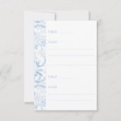 Blauw Wit Chinoiserie Vrijgezellenfeest Plaatskaar Kaart (Voorkant)