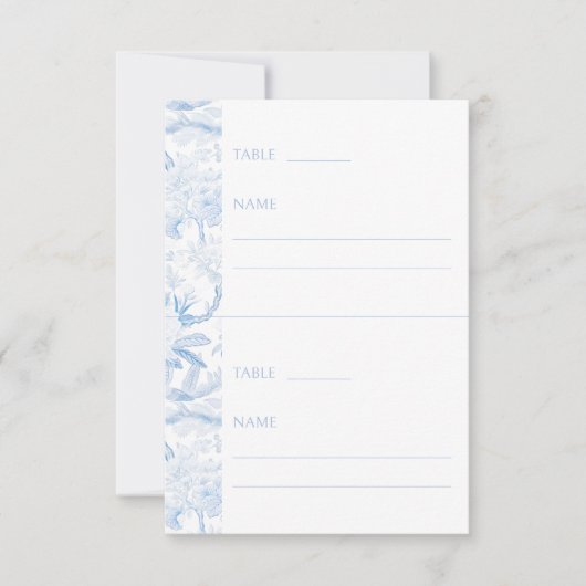 Blauw Wit Chinoiserie Vrijgezellenfeest Plaatskaar Kaart (Voorkant)