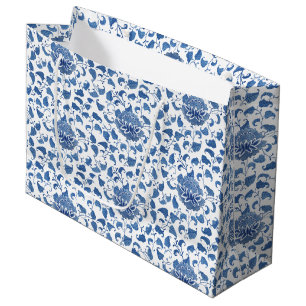 Blauw-wit Chinoiserie Waterverf Groot Cadeauzakje
