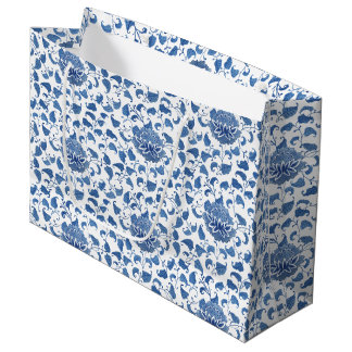 Blauw-wit Chinoiserie Waterverf Groot Cadeauzakje