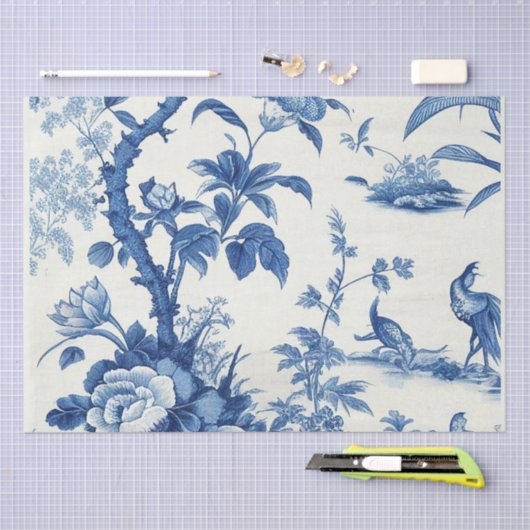 Blauw & Wit Chinoiseries Decoupage Tissuepapier (Craft)