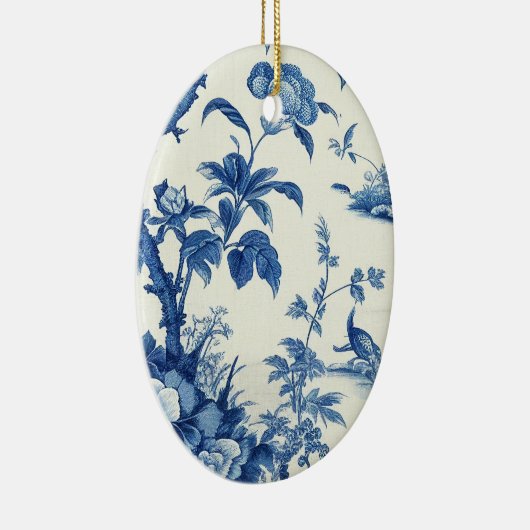 Blauw & Wit Chinoiseries Keramisch Ornament (Rechts)