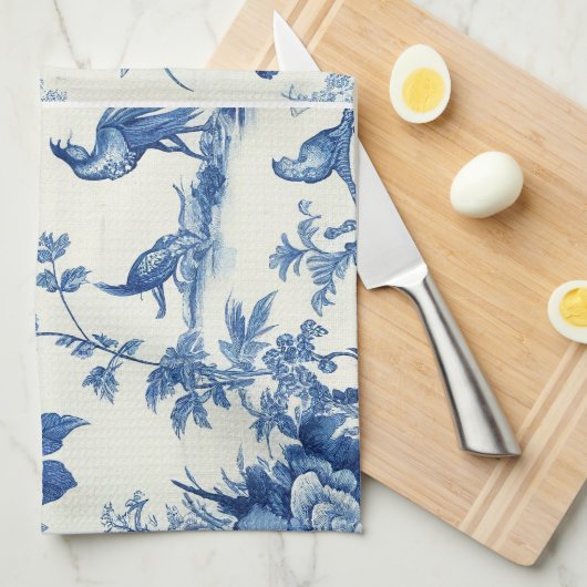 Blauw & Wit Chinoiseries Theedoek (Quarter Fold)