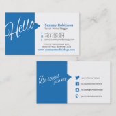 Blauw wit citaat sociaal media visitekaartje (Voorkant / Achterkant)