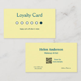 Blauw Wit Classic Business Salon Loyaliteitskaarte Visitekaartje